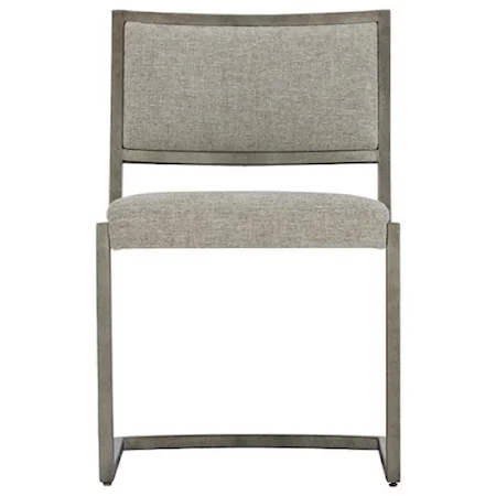 Ames Contemporary Metal Side Chair with Upholstered Back and Seat